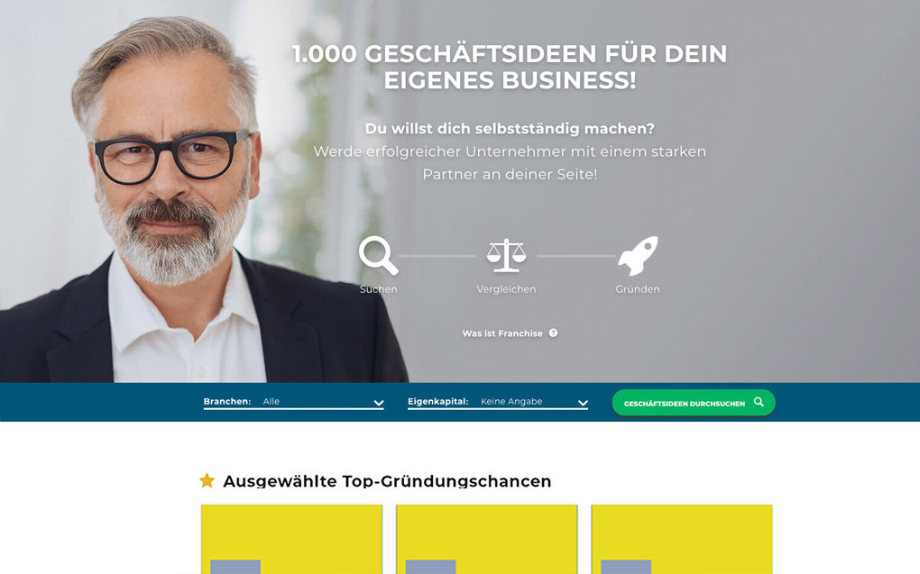 Beispiel: Startseite FranchisePORTAL