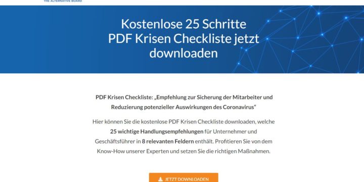 TAB: Krisen-Checkliste mit 25 Handlungsempfehlungen in 8 Bereichen für Unternehmer